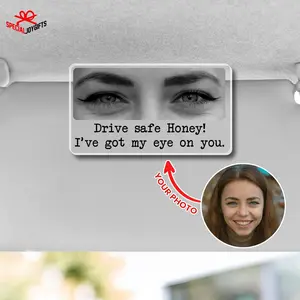 Custom Photo Human Eyes Car Visor, Eye Love You, Couple Photo Car Visor Clip,Funny Gift For Him,Valentine Gift for Boyfriend,Drive Safe Gift