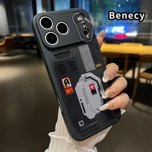 Phone Case Compatible for iPhone 17 Pro Max Air Fashionable Mechanical Case Liquid Silicone TPU Lens Protection Soft Cover for Male