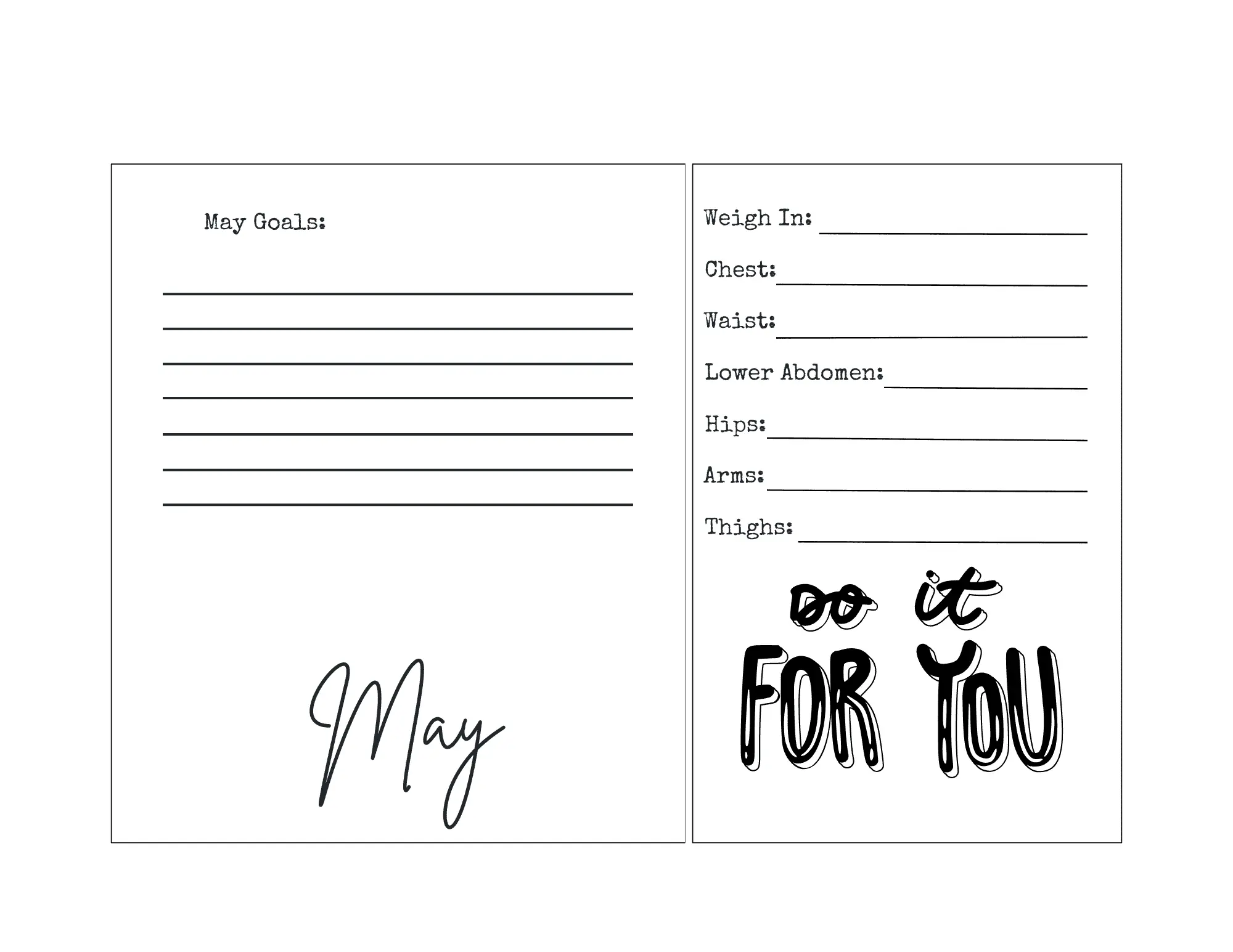 Simply Nos Monthly Fitness Motivational Wall Calendar 2025-11x8.5 (11x17 fully open) Motivational Fitness Calendar - Fitness Minimalist