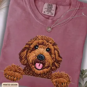 Comfort Colors Shirt Doodle Dog Goldendoodle Graphic Tee Vintage Retro Oversized Fit Heavyweight Garment Dyed Dog Mom Pet Lover Tee for Men Women