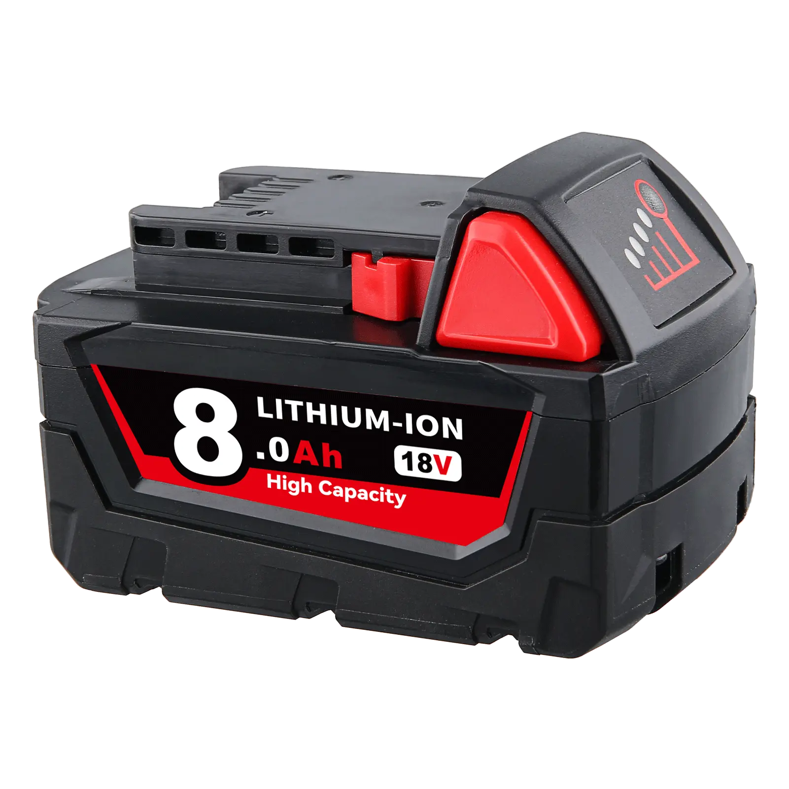 18V 8000mAh Lithium Battery Replacement for Milwaukee M18, High Capacity Rechargeable Battery Pack with LED Fuel Gauge