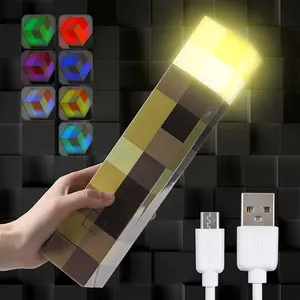Upgraded Pixel Torch Night Light, USB Pluggable LED Wall Lamp, Handheld Flashlight for Kids Room, Safe for Kids, Holiday Party & Creative Home Decor, Decorative Wall Light,Cool Gadgets