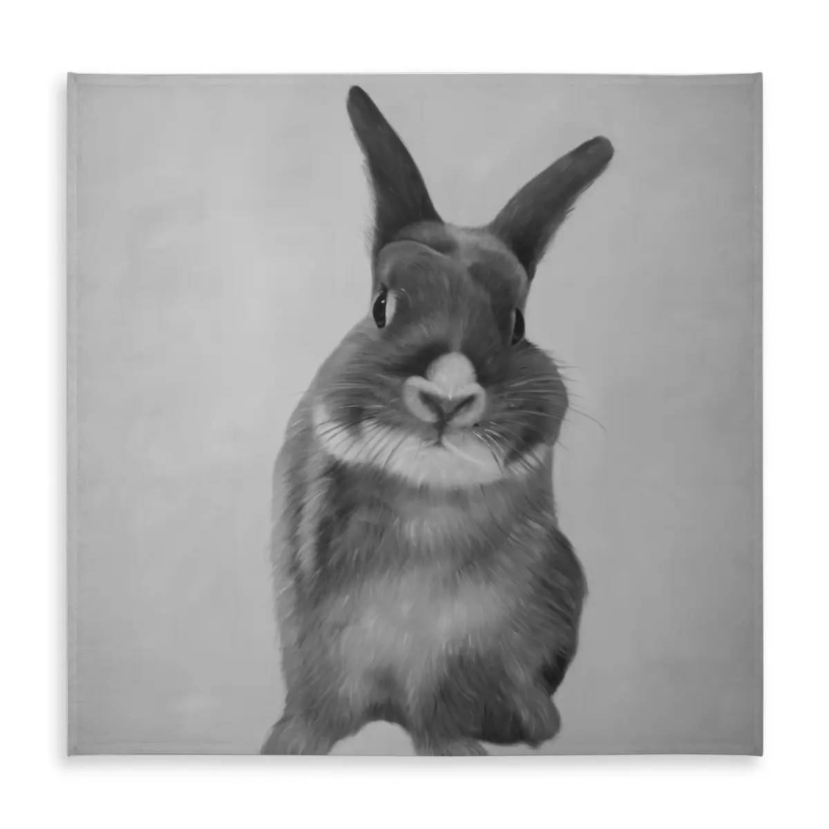 Begin Home Decor C1TC5858CJ11SY 58 x 58 in. Monochrome White Tablecloth - Funny Gray Rabbit - Home Decor