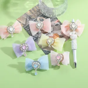 Heavy Duty Bead Alloy Bow Charm Pendant DIY Craft Beads for Jewelry Making Phone Strap Accessories