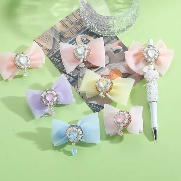 Heavy Duty Bead Alloy Bow Charm Pendant DIY Craft Beads for Jewelry Making Phone Strap Accessories