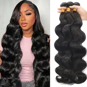 【LUCKOCKOS 】14A Raw Body Wave Bundles 24-30 Inches No Tangle Shedding Silky Soft Triple Lifespan Natural Wavy Hair Weave Extensions Premium Human Hair