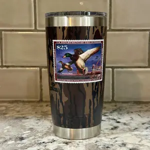 Greenhead Mallard Tumbler Duck Stamp Camo Tumbler ,  Trendy Fathers Day Gift For Dad Tumbler, Water Bottles Stainless Steel Coffee Cup Travel Mug