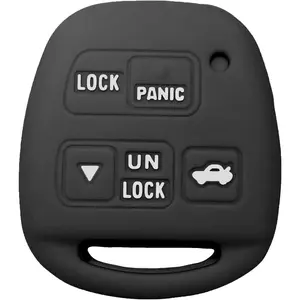 Silicone key fob cover for Lexus: Key shell for Lexus ES300 GS300 gs430 LS400 1997 1998 1999 2000 2001 2002 2003 2004 2005 | black car key case cover