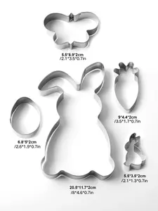 5pcs Cookie Cutter, Bunny, Carrot, Cartoon Cookie Cutter, Animal Shape Cookie Cutter, Cookie