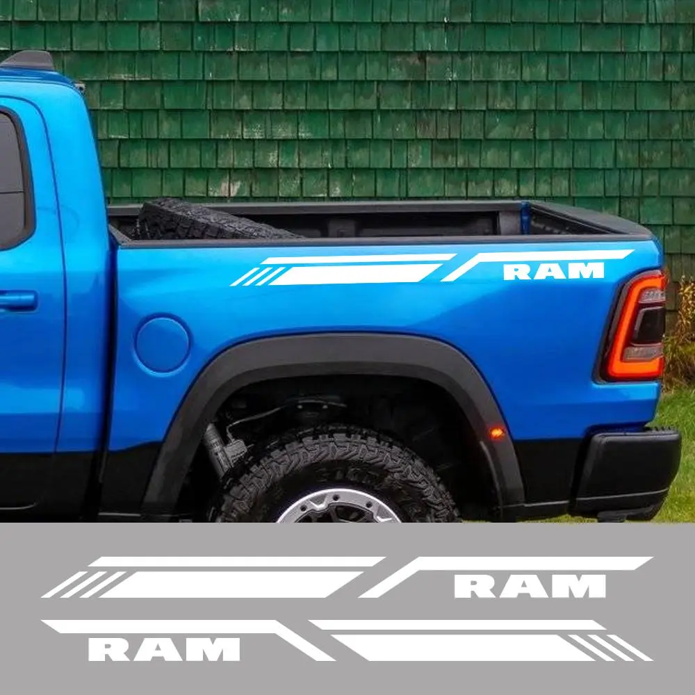 Pickup Bed Side Sticker For Dodge RAM 1500 2500 3500 Rebel TRX Car Stripes Style Decor Decal Truck Vinyl Cover Auto Accessories