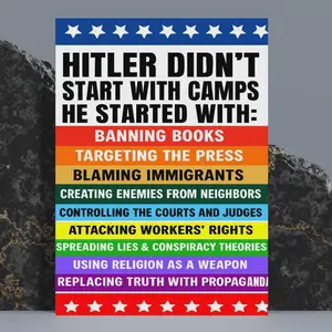 Anti Fascism Protest Poster, Fascism Warning Sign, Anti-Trump No Kings Pro Democracy Activist Print, Political Wall Art 2026
