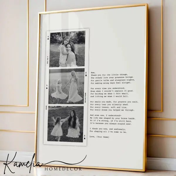 Custom Mom Photo Poster Unframed, Personalized Gift From Daughter Wall Art For Mom, Mother Birthday Appreciation Keepsake Present