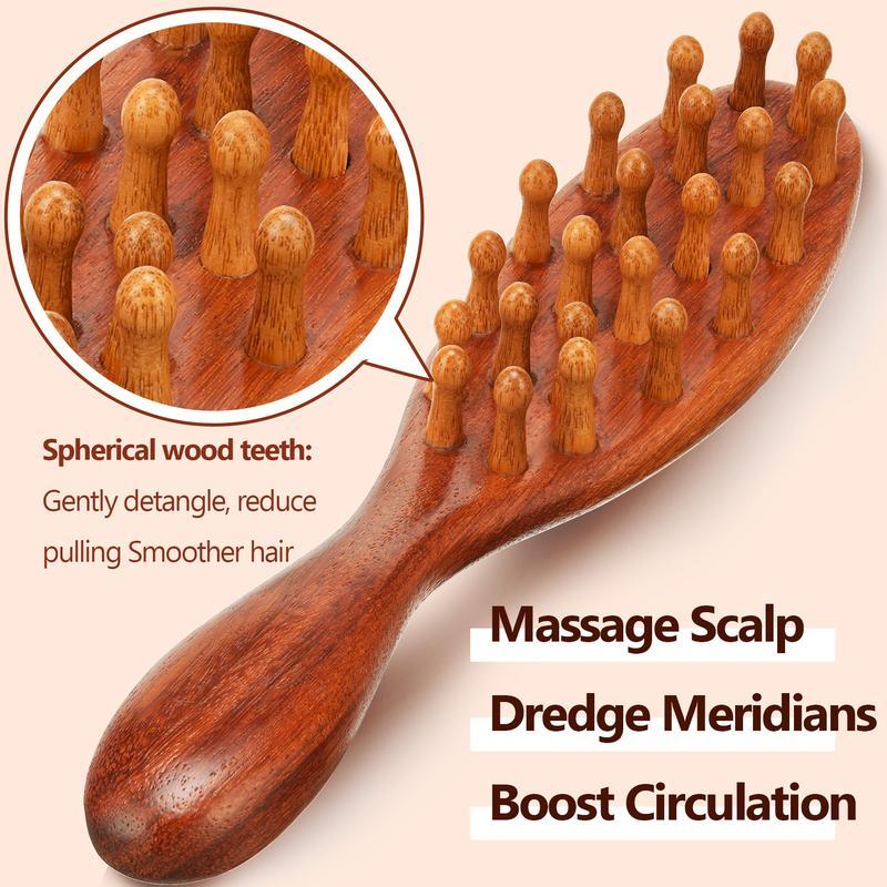 Loc Brush for Dreads, Comfortable Massage Comb, Scraping Massage Tools Wide Tooth Comb, Elegant Wood, Comfortable to Hold