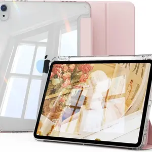Slim Case for iPad A16 11th Gen 11 Inch, iPad 10th Gen 10.9 Inch 2022, Tri-Fold Stand, Clear Back Cover, Lightweight, Pencil Holder, Auto Sleep, Light, Tablet Accessories