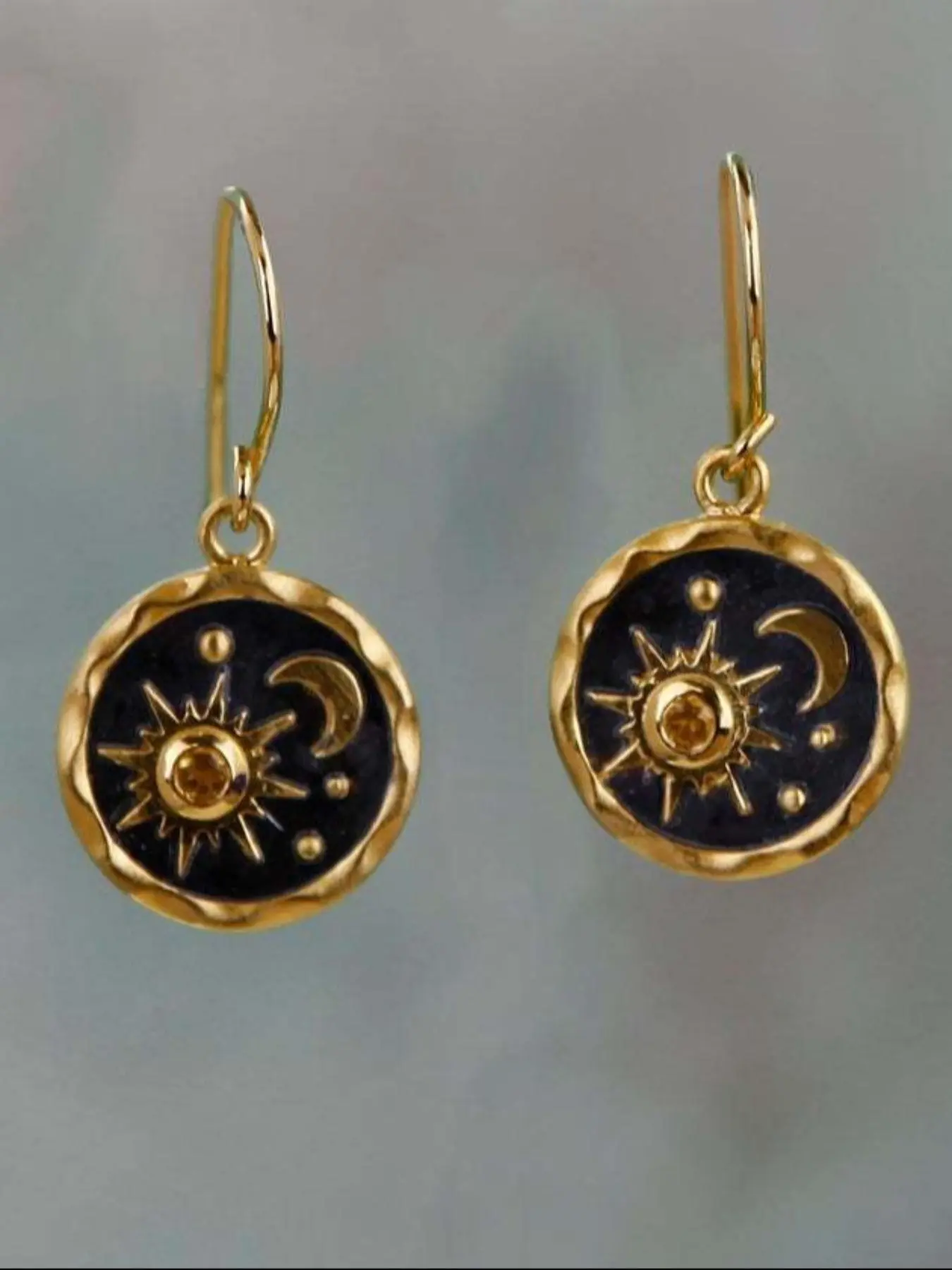 Sun & Moon Design Dangle Earrings, Dainty Fashion Jewelry for Women, Trendy Fashionable Accessories, Trendy All-match & Exquisite Jewelry for Birthday Gift, Elegant Minimalist Earrings, Earrings Dangling