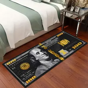 Gold Bill Pattern Rug, Luxury Entrance Mat, American Style Minimalist Home Decor, Suitable for Living Room Bedroom Kitchen Outdoor