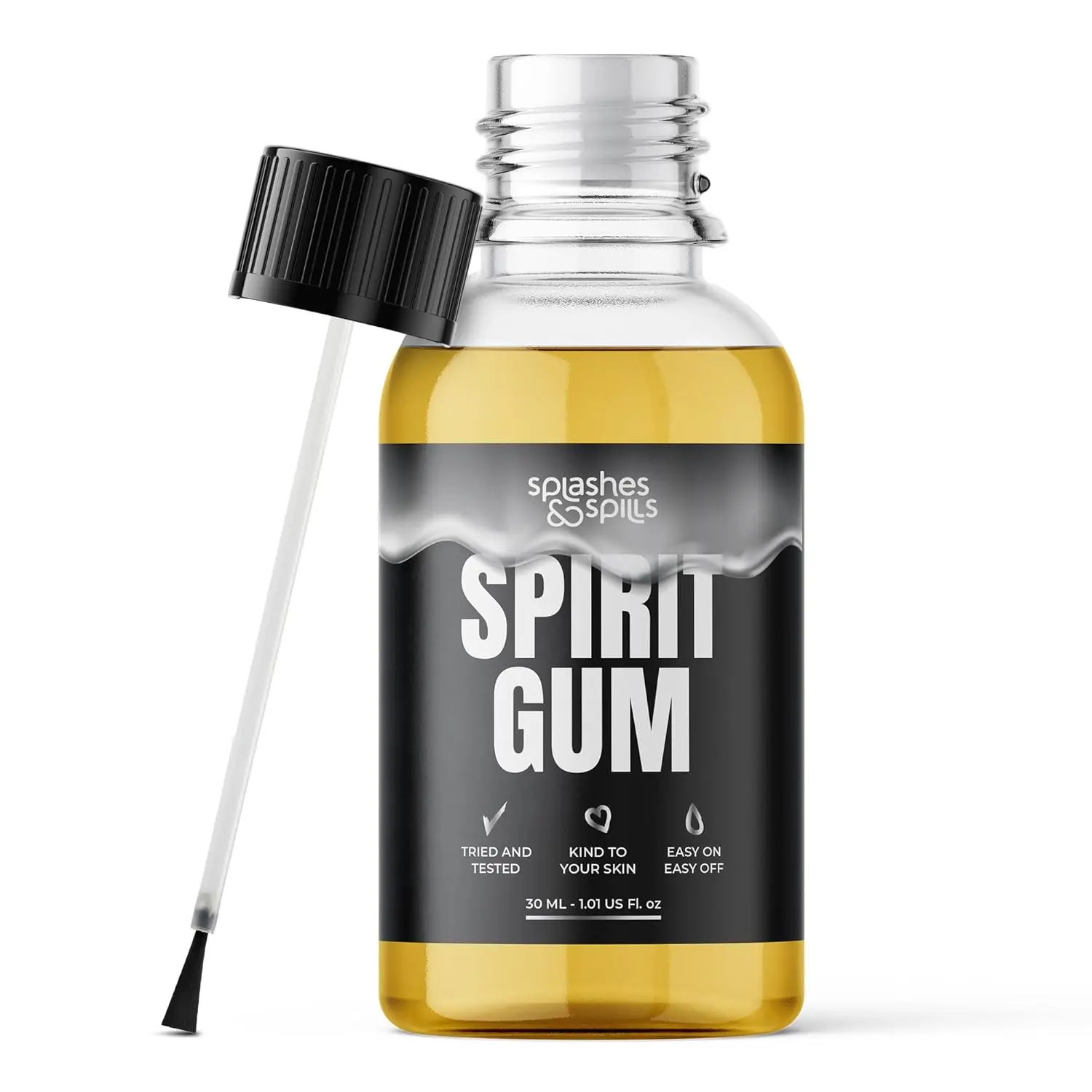 Professional Grade Spirit Gum Adhesive for Face - SFX Face Makeup Glue for Halloween, Cosplay, and More - Cruelty-Free Vegan-Friendly Face Glue for Costume (30ml)