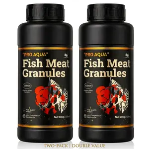 2-Pack Pro Aqua Premium 1.0mm Micro Fish Food | 53% Protein Antarctic Krill | Floating Pellets for Small Tropical Fish, Goldfish & Betta