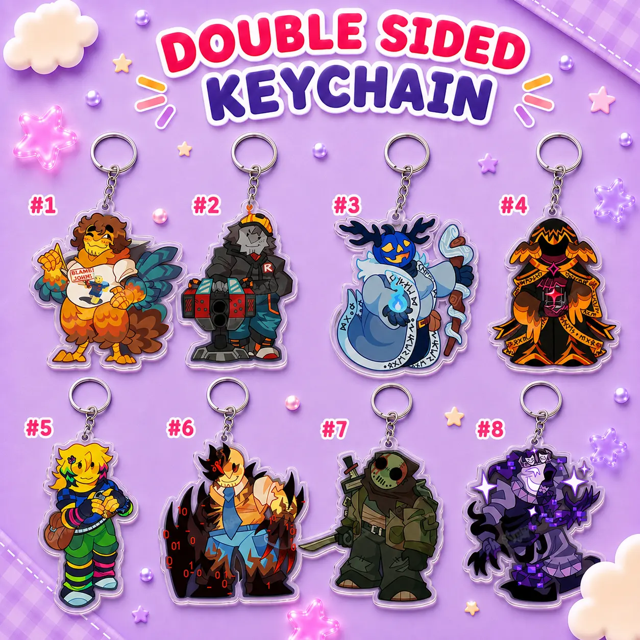 FORSAKEN SERIES 2 - Keychains: Shedletsky, Builderman, Dusekkar, Taph, Noob, John Doe, Slasher, Noli
