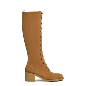 Gia Lace Up Boots - Tan
