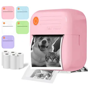 [Mini Printer] Wireless Mini Printer, 1200mAh, 4.44Wh, Ink Free Sticker Printer, Inkless Thermal Printer, Portable Receipt Printer, Suitable for Photos, Diaries, Notes, And Memos, For Journal/DIY Scrapbook/Travel Back To School