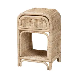 bali & pari Magni Natural Brown Rattan Nightstand
