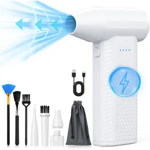 Duster kit-Blower-pc Duster Electric-130000RPM- Replace  can-Keyboard Clean- Mini Snow Blowers- Dryer air Blower-Jet Fan-No air Canned dusters for Cleaning (White)