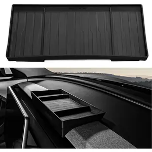 BASENOR 2026 Tesla Model Y/3 Dashboards Behind Screen Storage, Center Console Hidden Organizer, Tissue Sunglasses Holder for 2025 2026 Model Y Juniper 2024-2026 Model 3 Highland