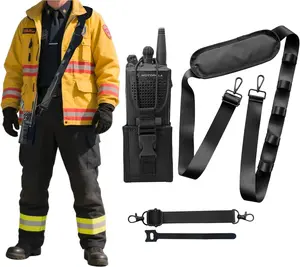 Radio Strap Holster with Anti-Sway Belt, Wide Strap, Soft  Pad, Adjustable Length, Durable material, Compatible with Various Types of Walkie-Talkies.