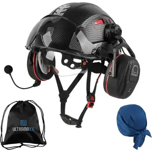 Safety Helmet with Built-in Visor Bluetooth Ear Muffs Kits, Hard Hat with Vented Design, ANSI Z89.1 Certified, Ideal for Industrial and Construction