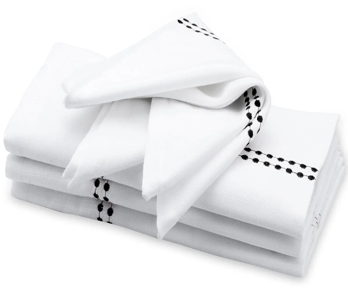 Black Embroidered Napkins