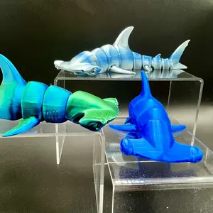 3D Printed Articulated Hammerhead Shark Fidget Figurine Decor