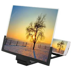 14-12 Inch 3D HD Phone Screen Magnifier Foldable Desktop Stand Clear Video Amplifier Foldable Bracket for Smartphones
