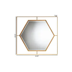 Baxton Studio Gates Modern Glam and Luxe Antique Goldleaf Metal Accent Wall Mirror