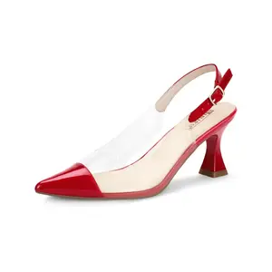 IDIFU IN3 Clear Kitten Heels Women's Pumps Closed Pointed Toe Slingback Low Short Heels Dress Shoes for Women Wedding Bridal Bridesmaid Prom Party Sexy Dressy Cute Trendy Pumps Shoes