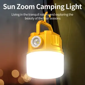 // Abs Handheld Camping Lantern, Type-C Charging, USB Output, Solar Powered, High Brightness, Hanging Feature
