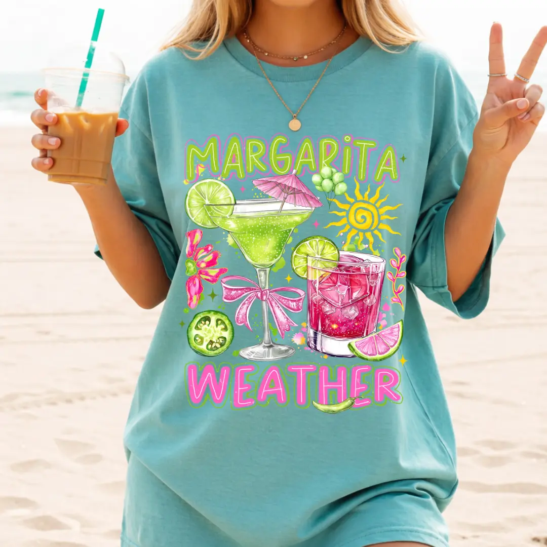 Margarita Weather T-shirt, Summer Comfort Color Shirt, Day Drinking Graphic Tee, Oversized Shirt for Her