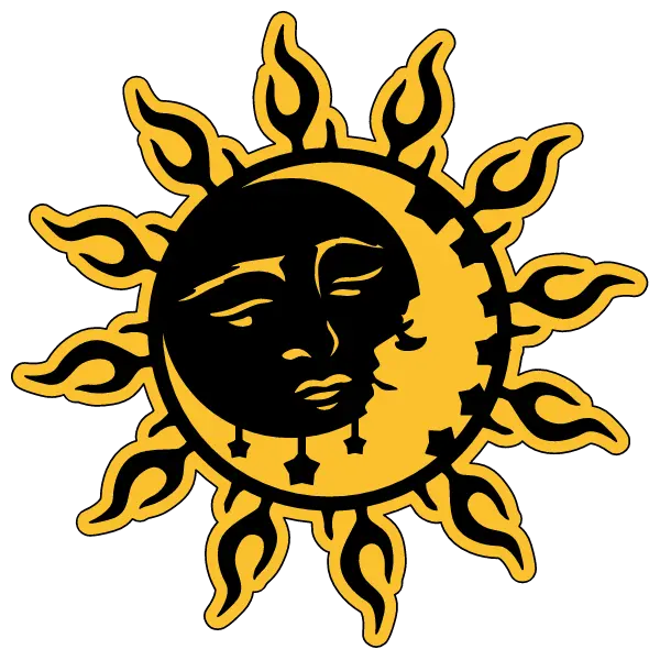 Sun And Moon Celestial Permanent vinyl car Decal