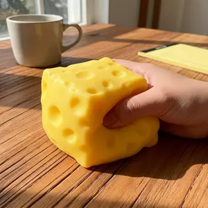 Squishy Cheese Block Cheese calming Squishy Toy - 2 Textures Soft Moldable Fidget Toy, Viral ASMR Stress Ball, dealsforyou, summerwins, restock, dealsforyoudays, DFYD