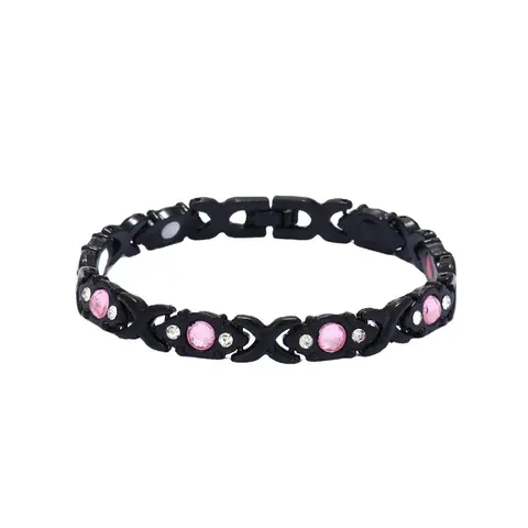 Energy magnet bracelet, eco-friendly alloy with diamondsadjustable ladies' wristband
