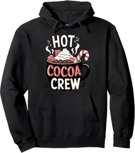 Hot Cocoa Crew Cozy Winter Holiday Team Pullover Hoodie ML