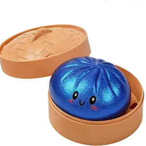 Glitter Dumpling, Glitter Dumpling Squishy with Box, Dumplings Sensory Squeeze Toy for Stress Relief, Stress Relief Fidget