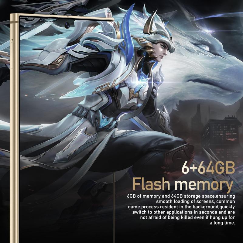 Android Smartphone, 6.8 Inch Large Screen 6+64GB ROM Dual SIM Phone, 20MP 4000mAh Battery Octa-core Processor Phone, Android Mobile Phones