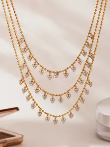 Women's Stainless Steel Pendant Necklace with Rhinestones, Elegant Daily Wear Jewelry Gift, Simple Design Accessory for Women