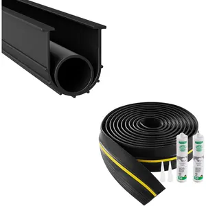 VEVOR Garage Door Threshold and Bottom Seals Kit, 20 FT U Shape+O Ring Universal Garage Door Bottom Seal Weatherstrip PVC, Combine with Weatherproof Garage Threshold Seal Strip with Adhesive, Black