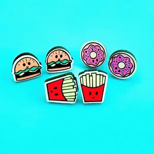 3 Pairs Fast Food Burger French Fries Donuts Stud Earrings