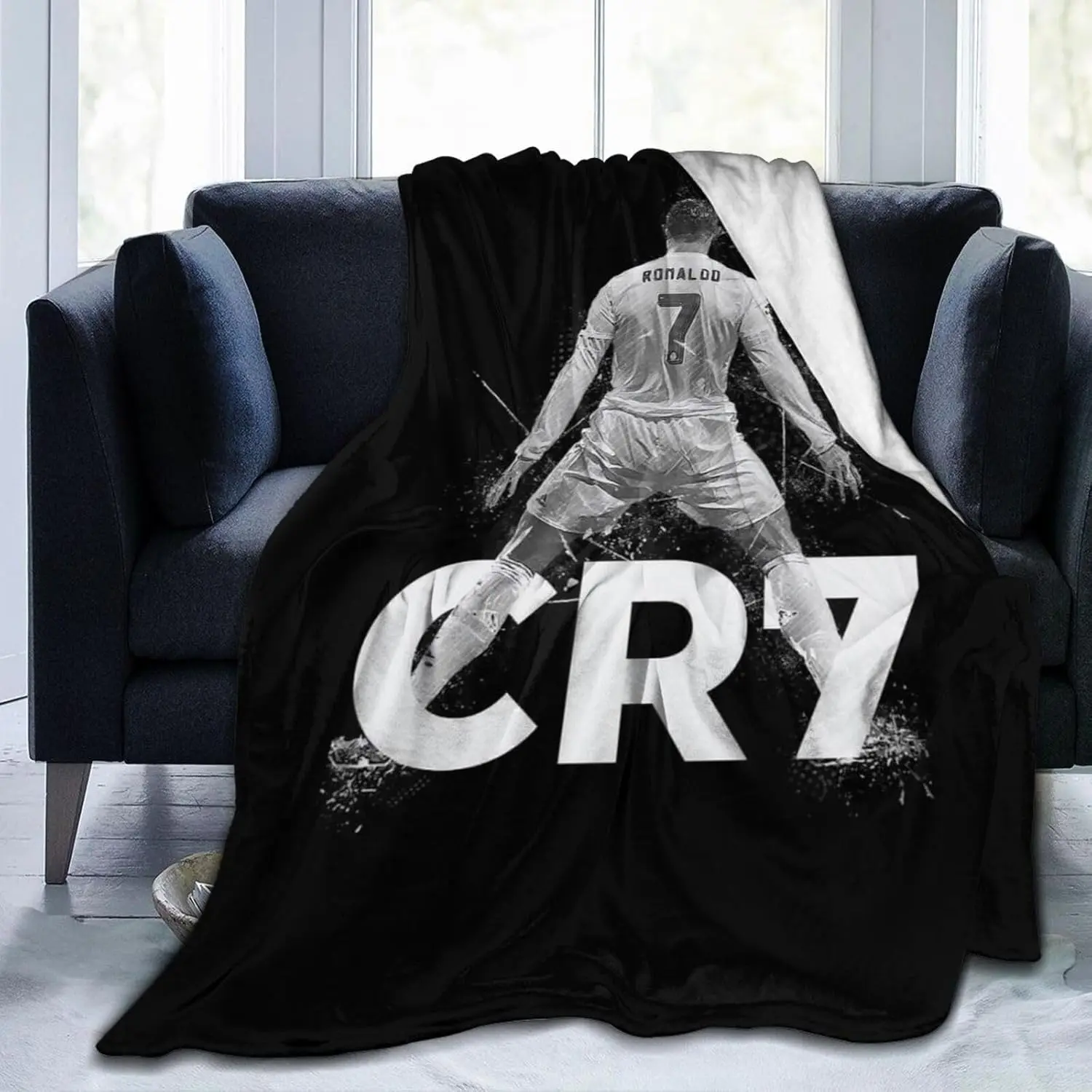 Soccer Blanket CR7 Throw Blanket for Couch Soft Blanket for Winter, Birthday Gifts for for Women Men Girls Boys
