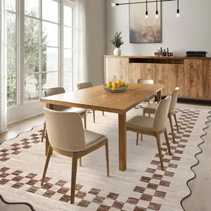 GAOMON Washable Rugs Soft Non-Slip Scalloped Area Rug Modern Bordered Bedroom Rug Stain Resistant Low-Pile Indoor Carpet for Nursery Playroom Dining Room
