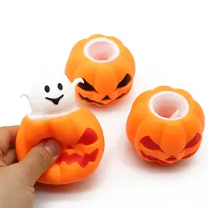 Halloween Pumpkin Ghost Squishy Fidget Toy Squeeze Pop Up Stress Relief Decompression Toy for Adults Kids
