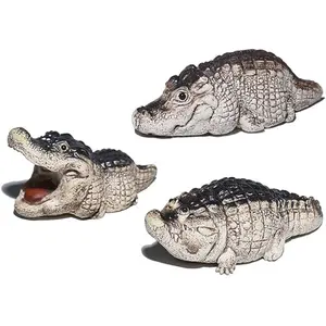 Chubby Crocodile Tea Pet Figurine Traditional Resin Craftsmanship Mini Alligator Statue for Tea Set Decor Garden Ornament Gift Smooth Texture Vintage Hue TikTokShopBlackFriday